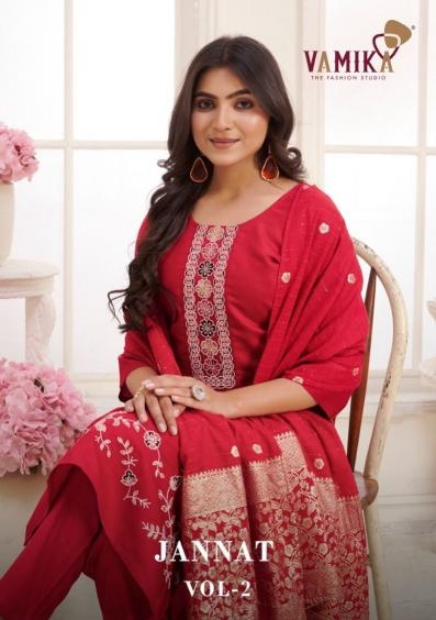 vamika jannat vol 2 series 4501A To 4501D viscose vertican silk readymade exclusive suit in wholesale surat