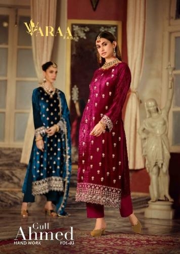 varaa fab gull ahmed vol 3 series 1901 to 1904 viscose velvet winter special salwar kameez in wholesale surat