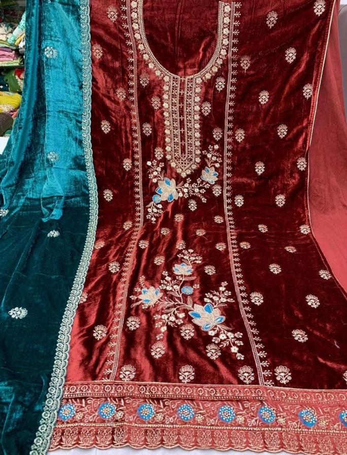 vedika viscose makhmal velvet shop trendy winter salwar kameez in wholesale surat