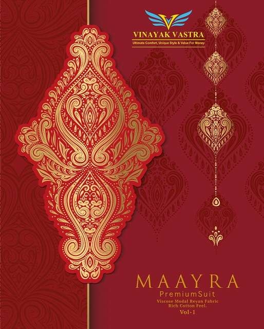 Vinayak Vastra Maayra Vol-1 series 5001 to 5018 Pure Rayon Printed salwar kameez in wholesale surat
