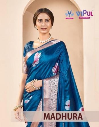 vipul Madhura series 90328 A to E unique colours dola silk saree in wholesale surat