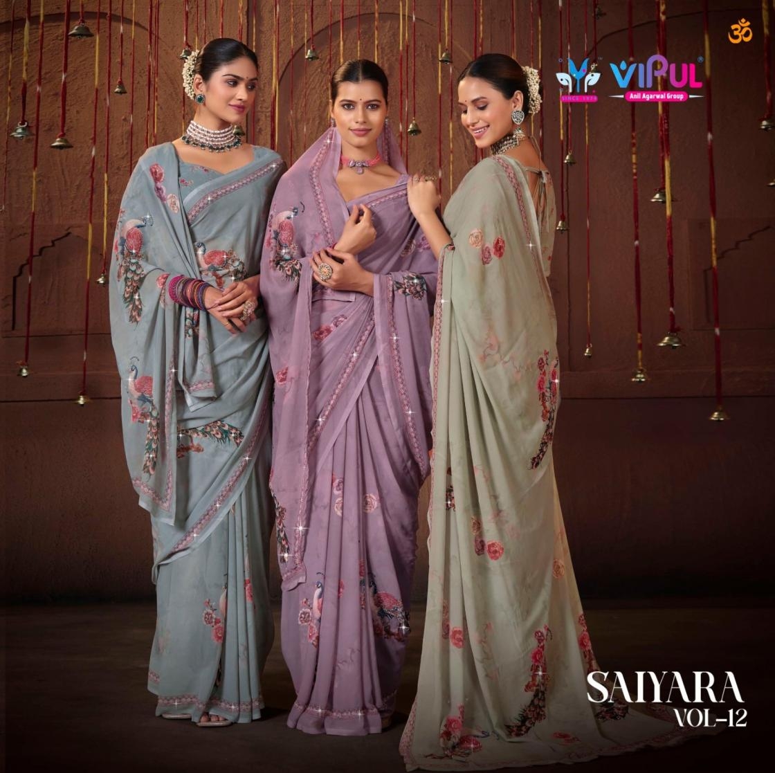 vipul saiyaara vol 12 series 92736 to 92741 weightless summer beauty saree in wholesale surat