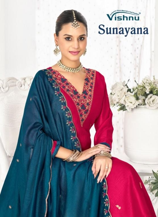 vishnu sunayana series 55001 to 55012 vichitra silk trendy salwar kameez in wholesale surat