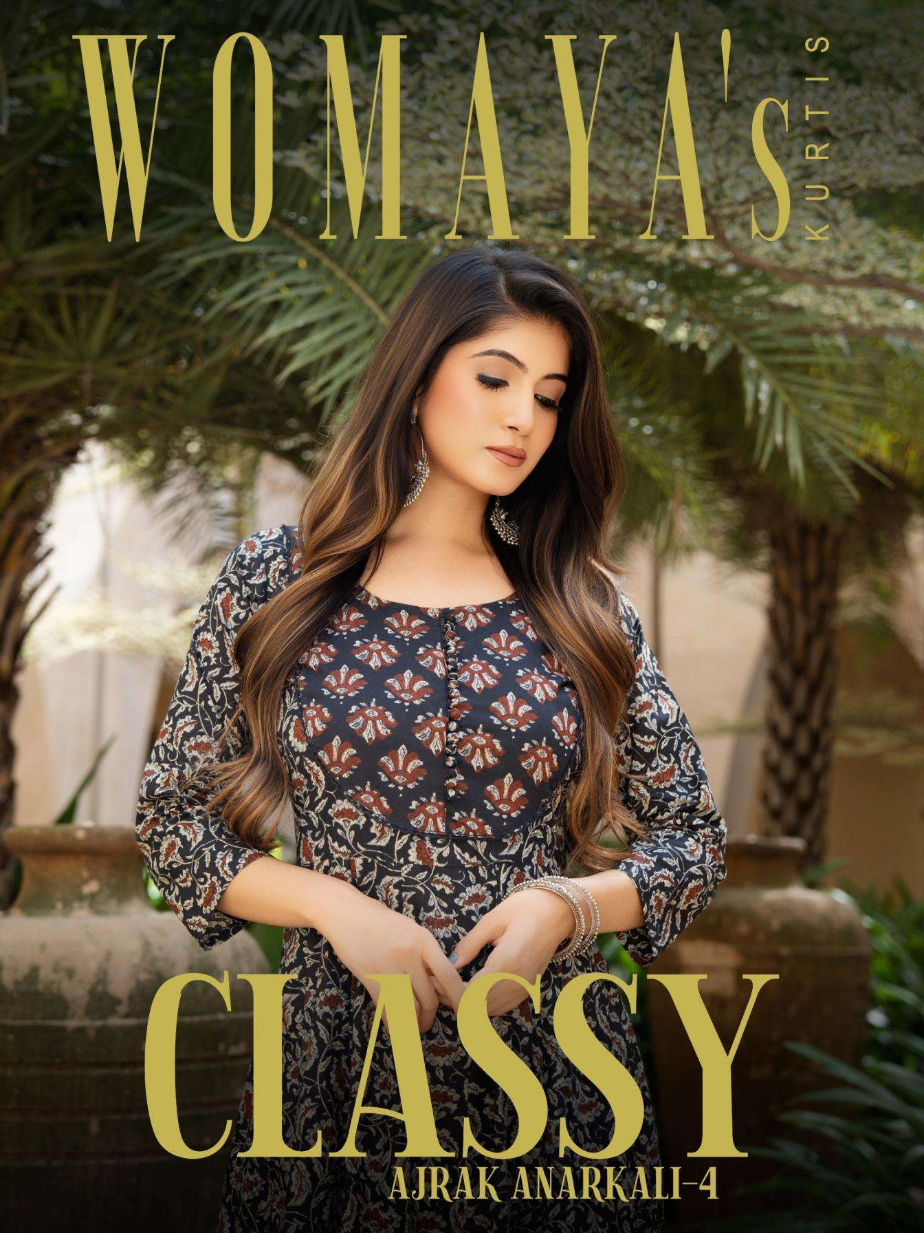 womayas classy ajrak anarkali vol 4 series 9311 to 9314 fully stitch pretty cotton suit in wholesale surat
