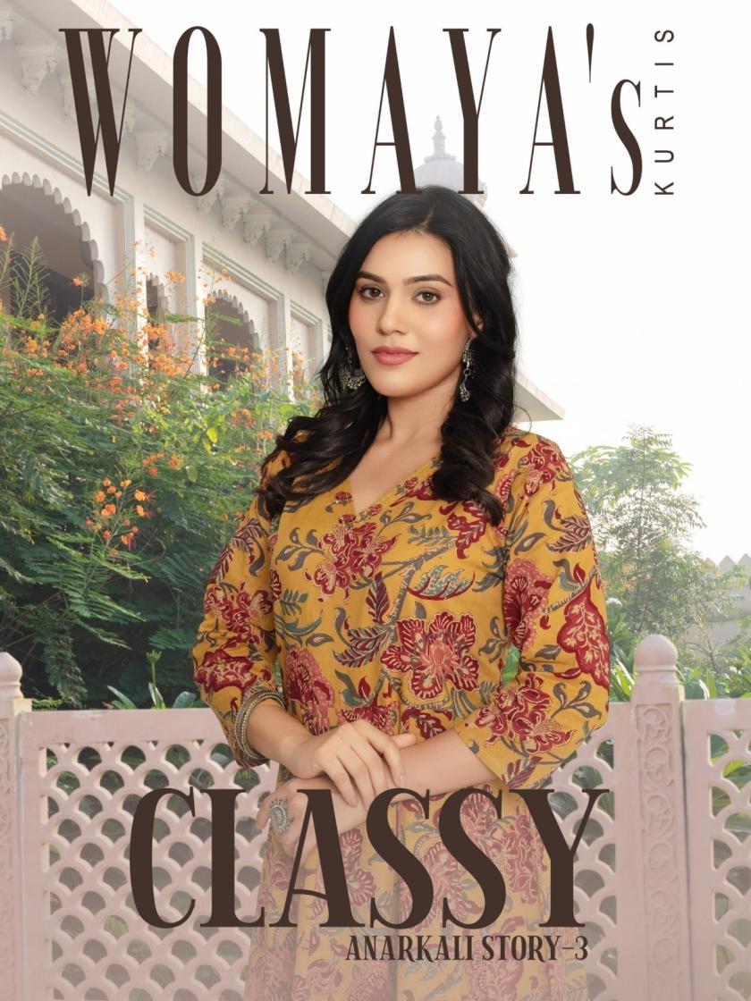 womayas classy anarkali story vol 3 series 8881 to 8884 cotton stylish readymade suit in wholesale surat