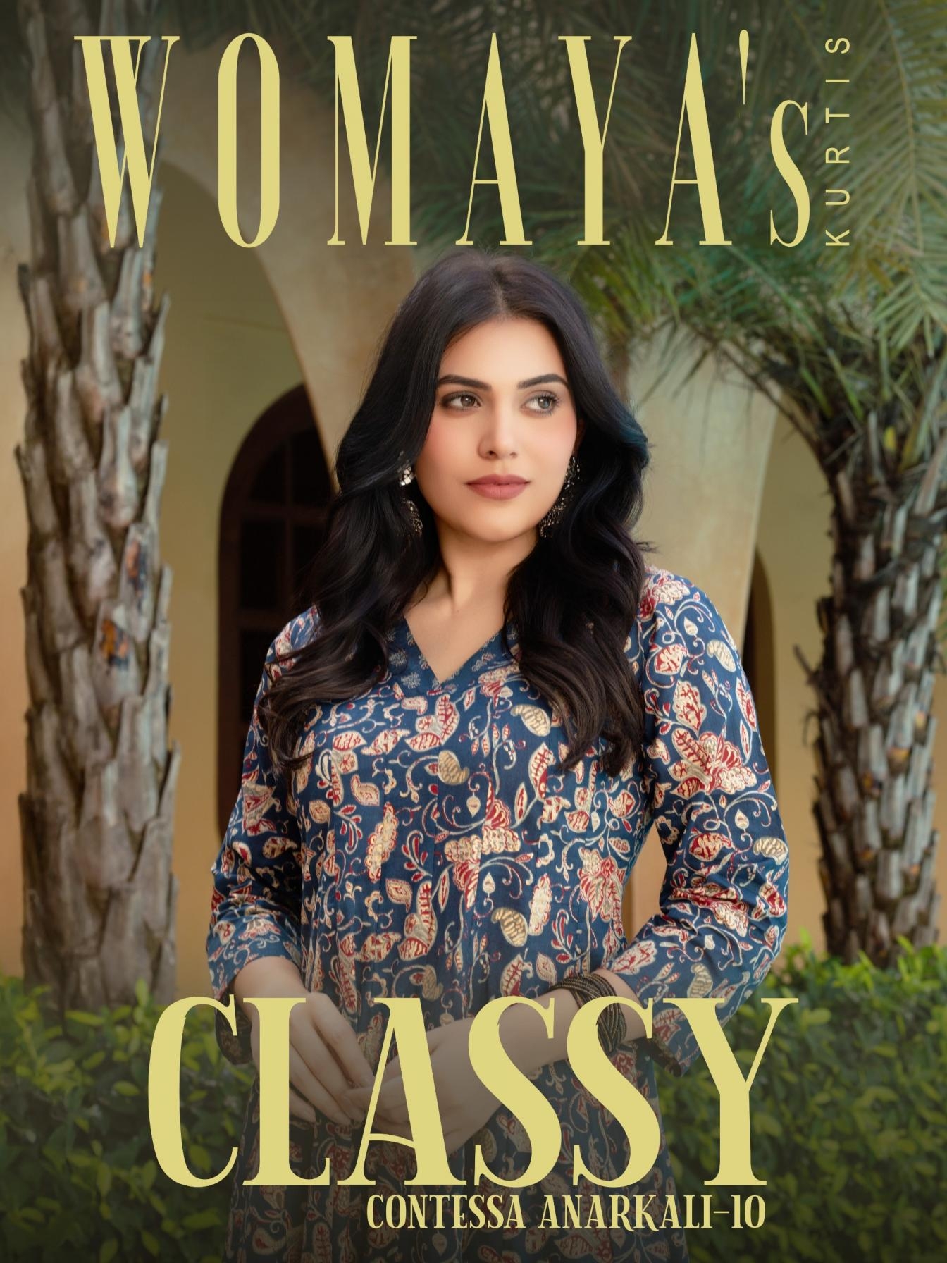 womayas classy contessa anarkali vol 10 series 9261 to 9264 cotton fully stitch suit in wholesale surat