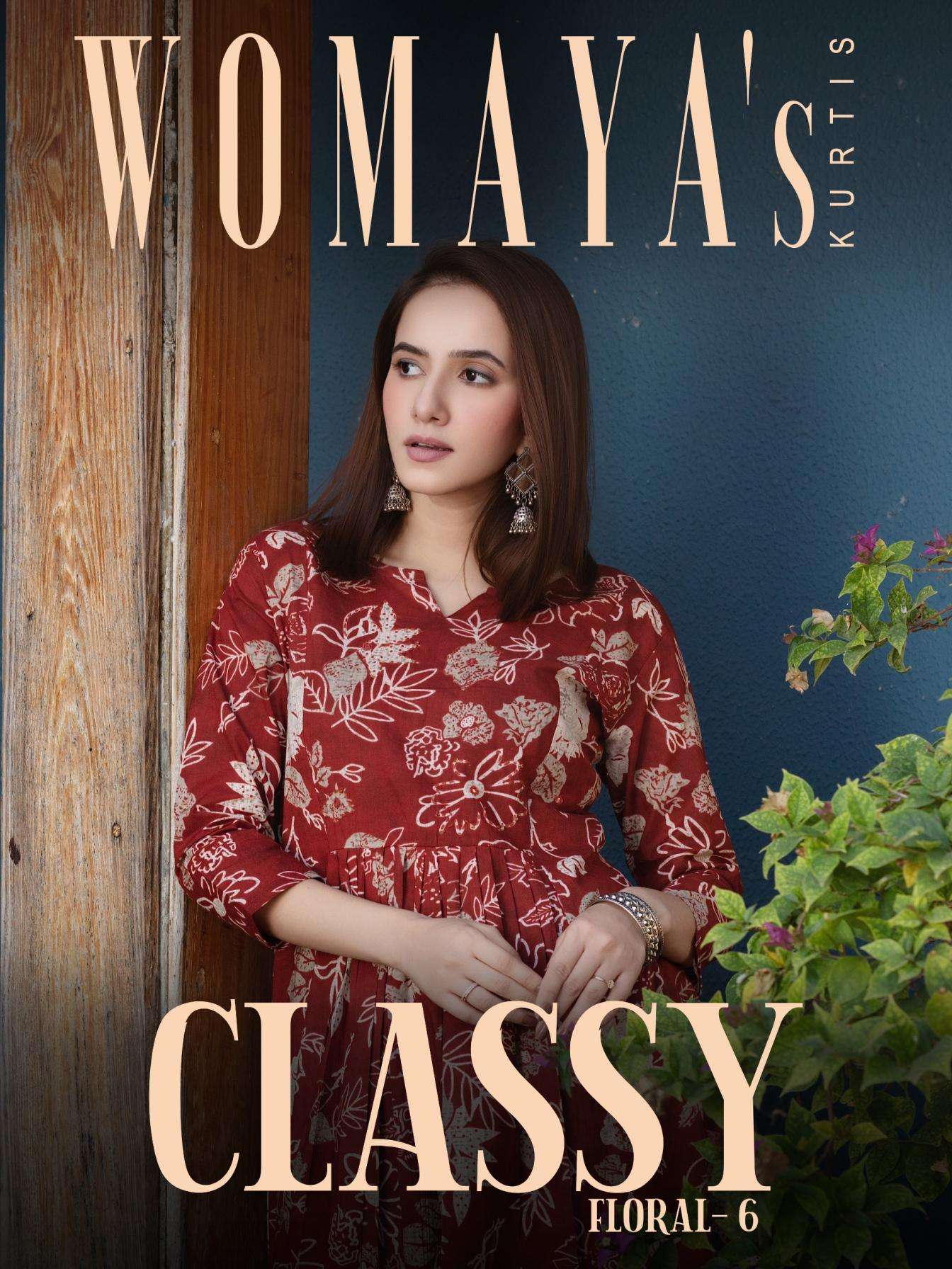 womayas classy floral vol 6 series 9301 to 9304 cotton fully stitch fancy suit in wholesale surat
