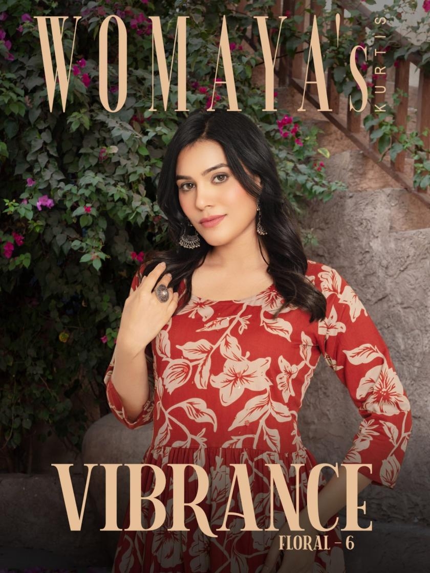 womayas vibrance floral vol 6 series 2161 to 2164 fully stitch cotton long kurtis in wholesale surat