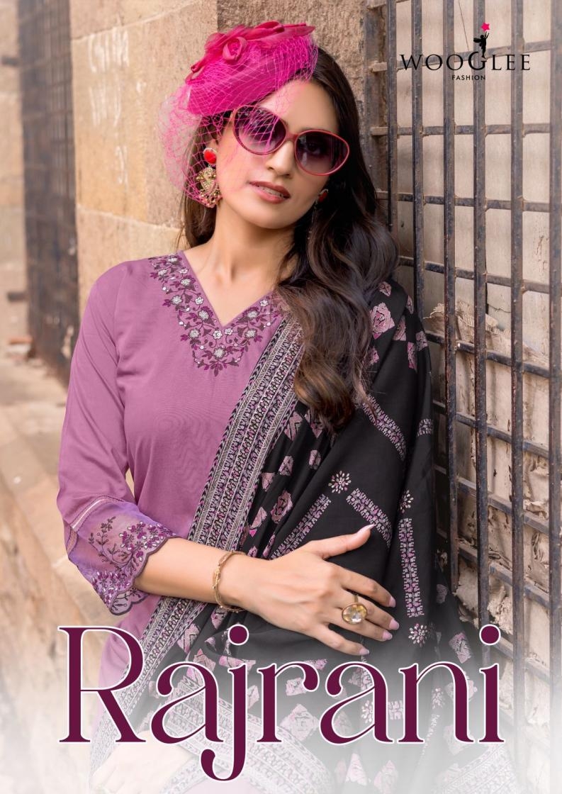wooglee launch rajrani series 3001 to 3006 viscose weaving fully stitch suit in wholesale surat