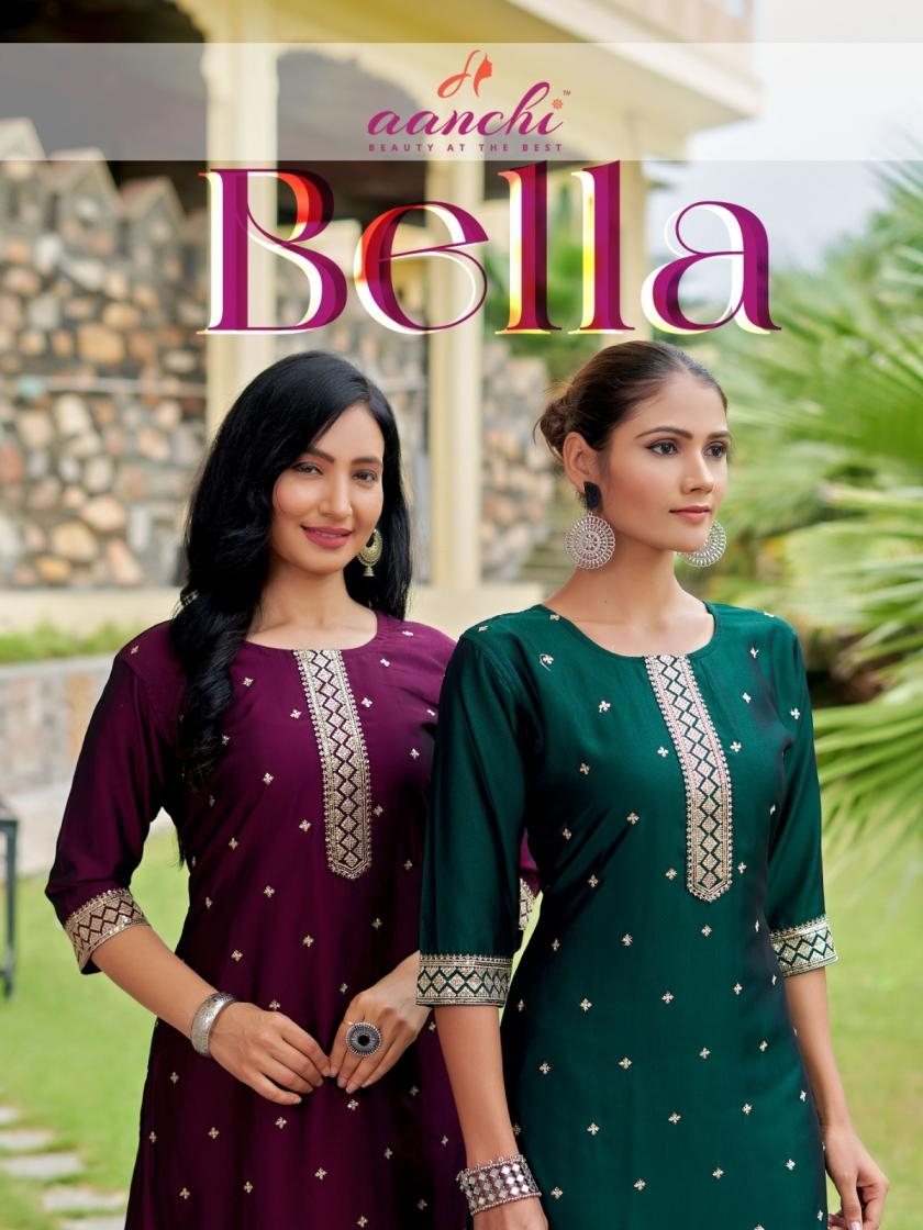 aanchi bella rangeela silk wholesale kurti in surat