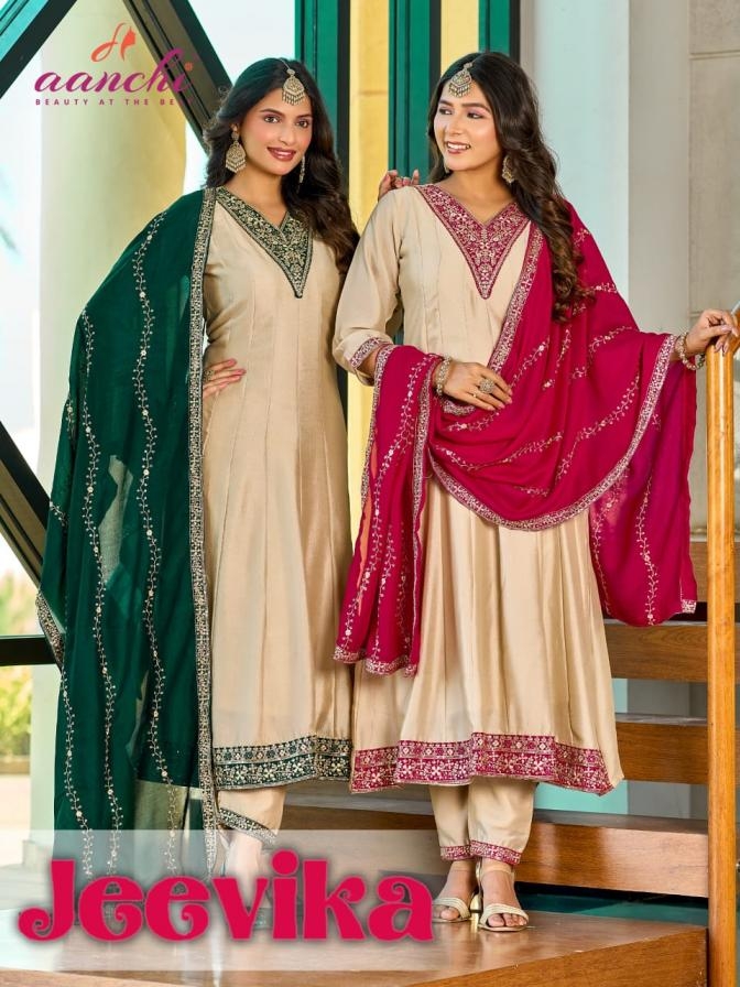 aanchi jeevika vichitra silk readymade suit in surat at wholesale price