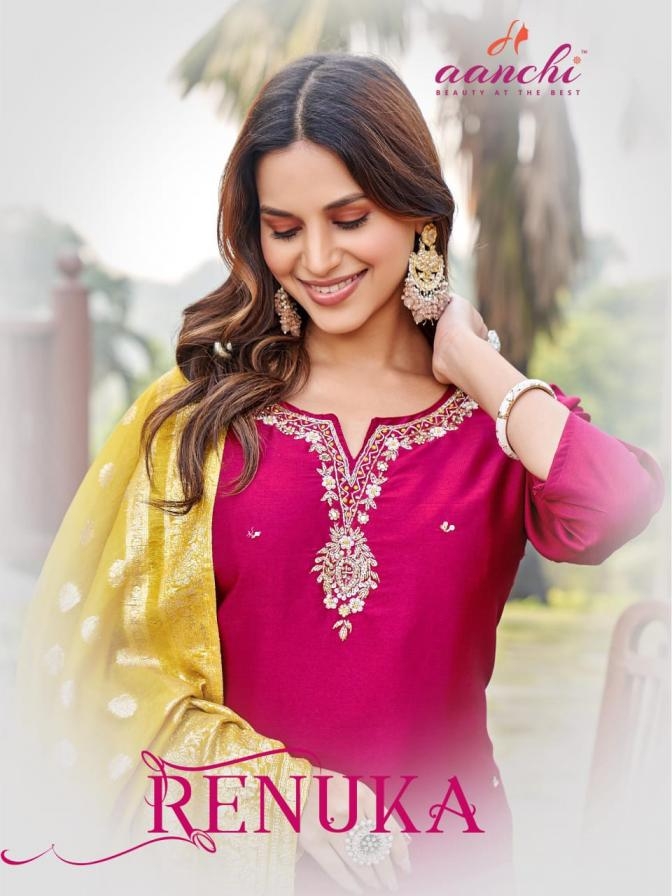 aanchi renuka series 01-02 barsana silk wholesale suit in surat