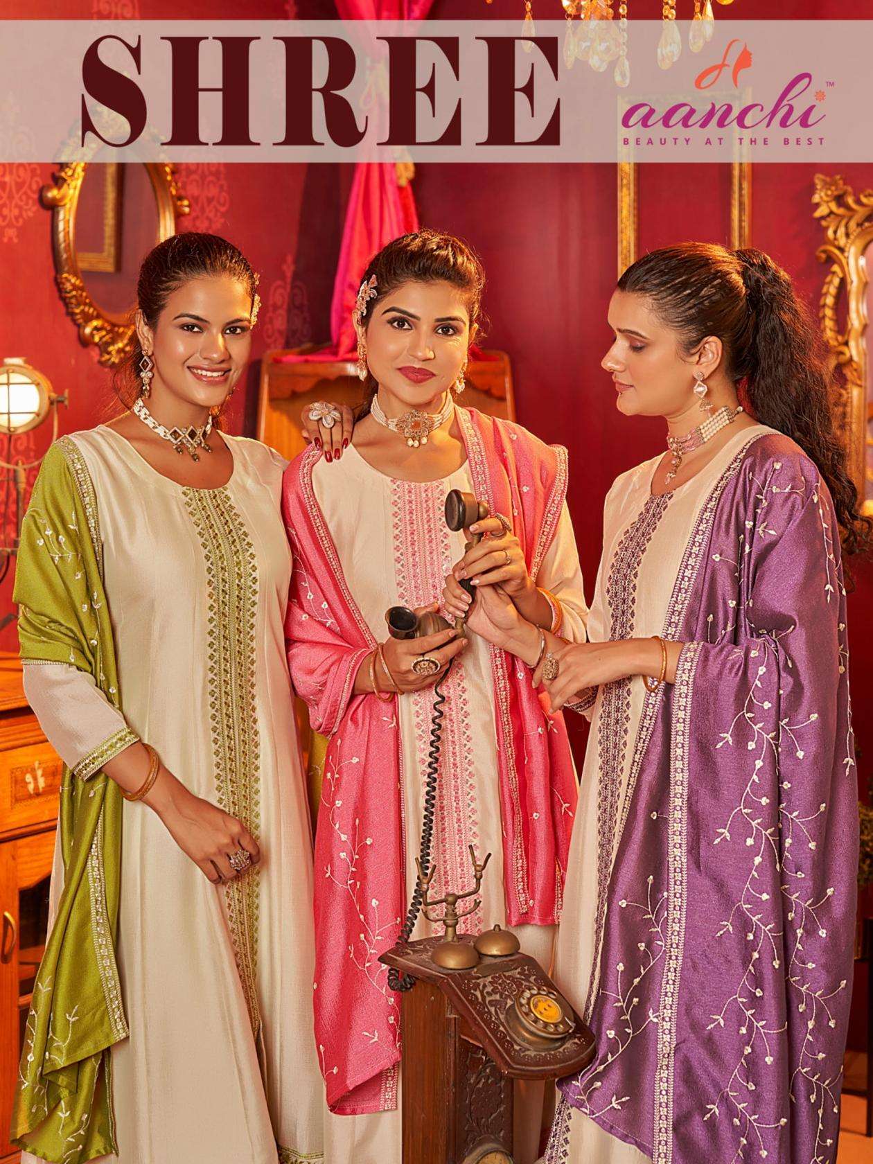 aanchi shree vichitra silk wholesale readymade suit in surat 