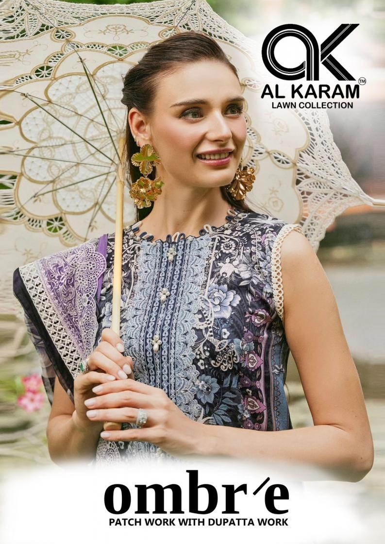 al karam ombre series 01-06 lawn cotton wholesale suit in surat