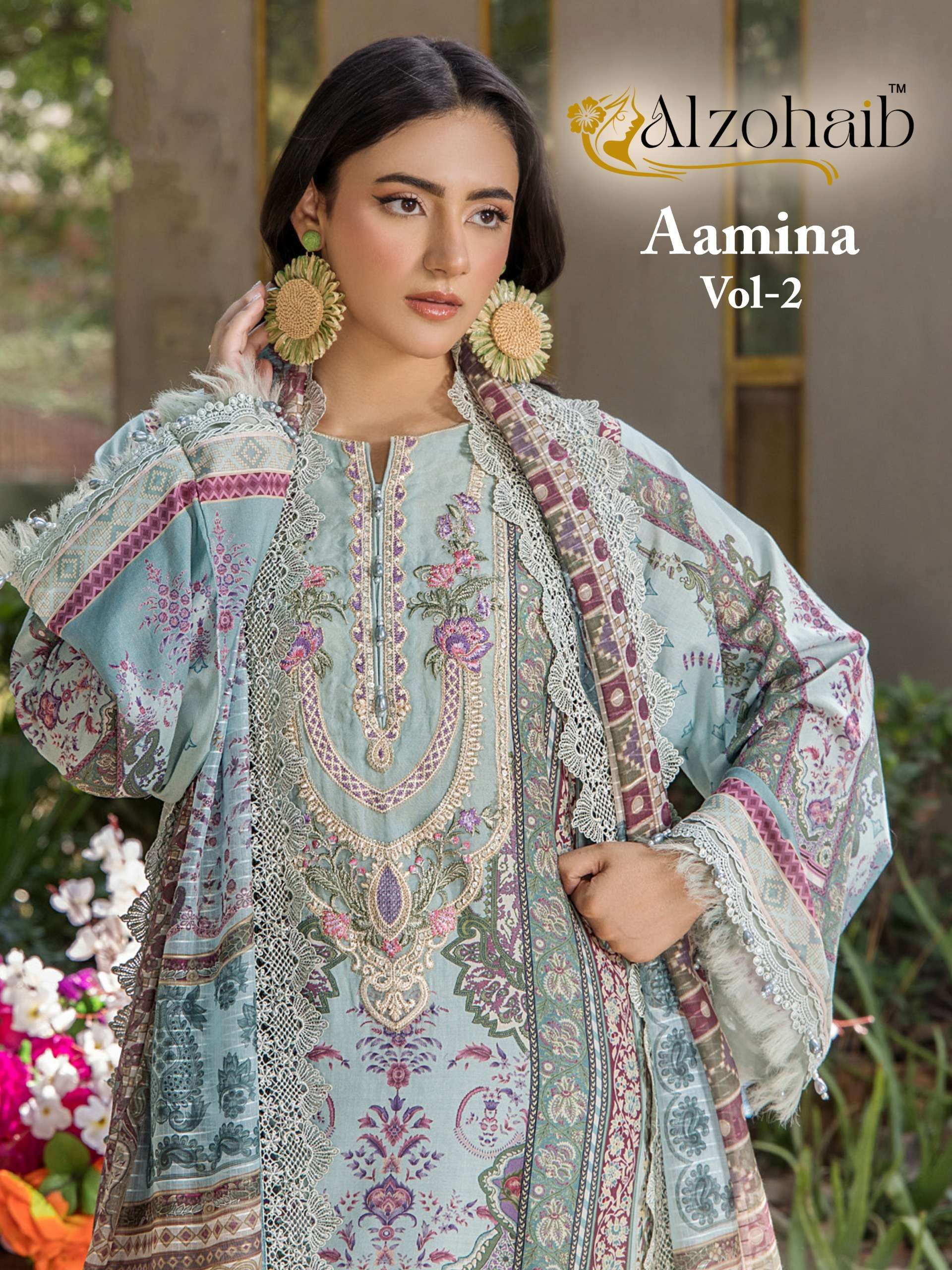 al Zohaib aamina Vol- 2 series 1390-1393 cotton wholesale suit 
