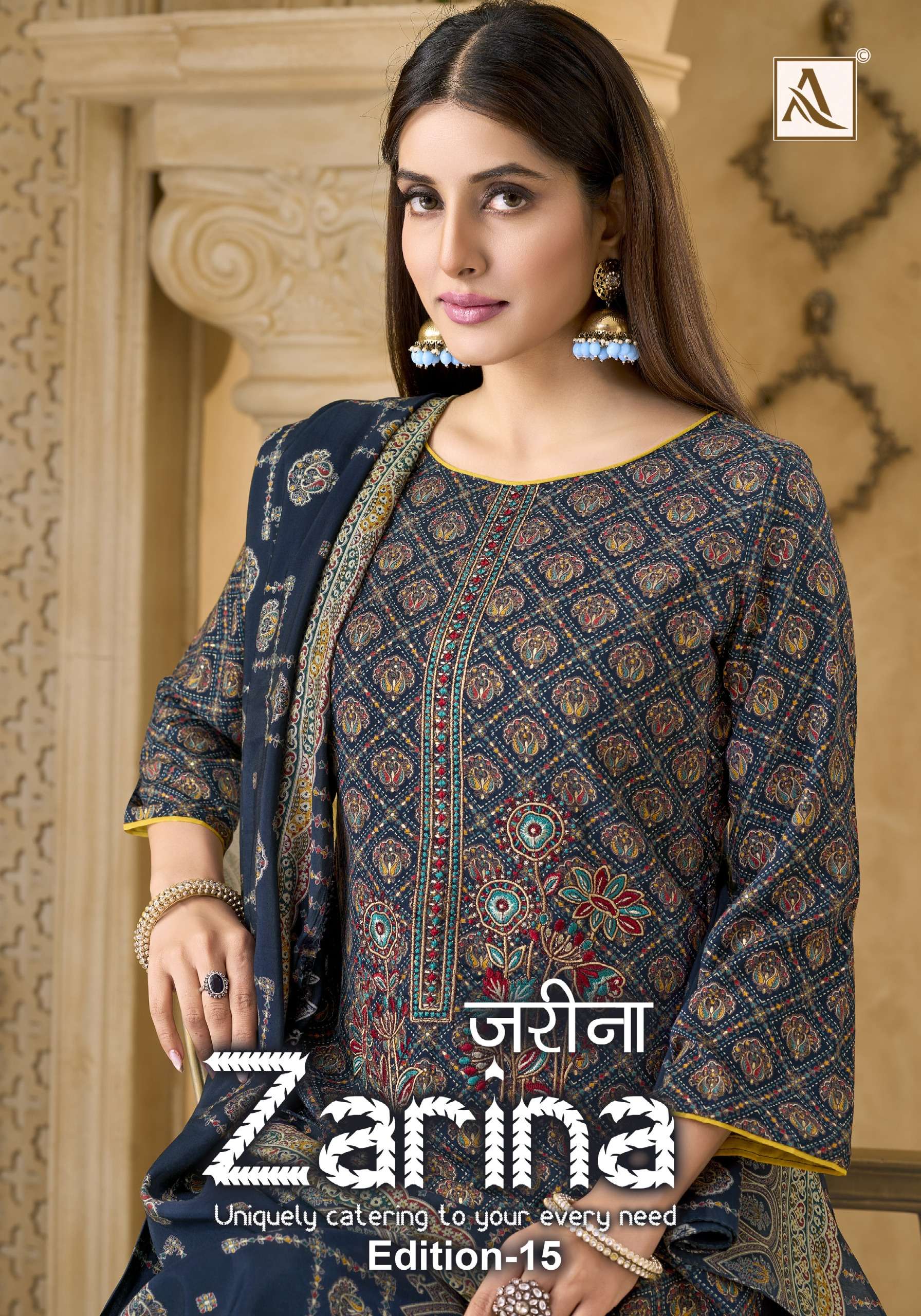 Alok Suit Zarina Vol- 15 series 217999401-217999406 Pure Viscose Reyon wholesale suit
