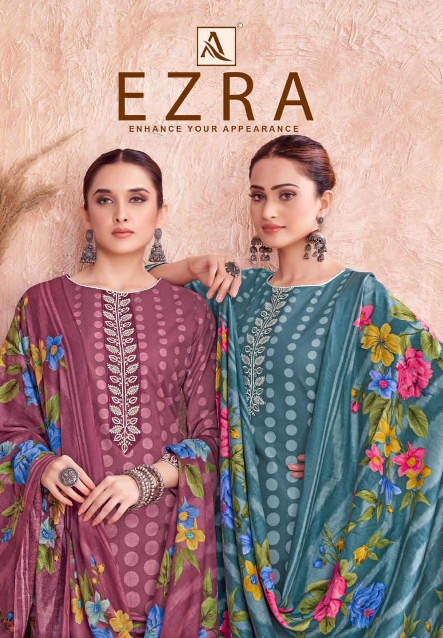 alok suits ezra series 197878601-197878606 Pure Cambric wholesale suit