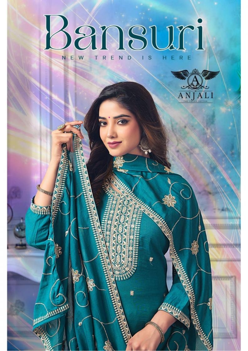 anjali bansuri series 01-06 vichitra wholesale suit in surat