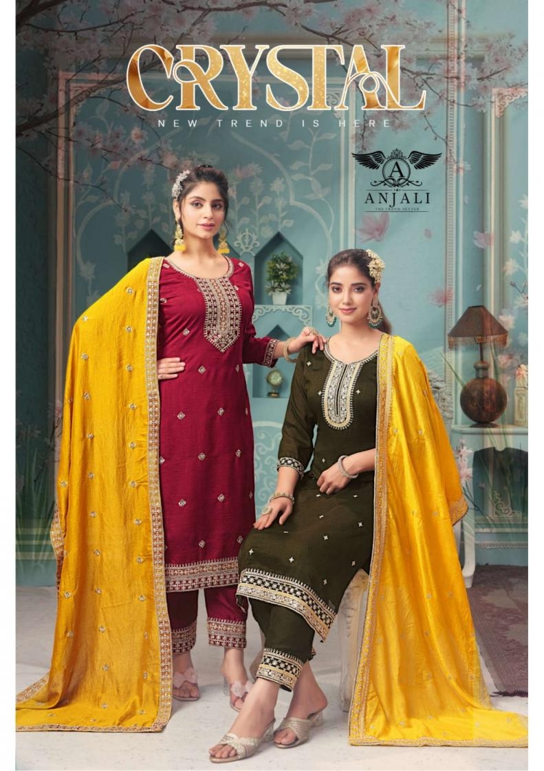 anjali crystal series 01-06 vichitra wholesale suit in surat