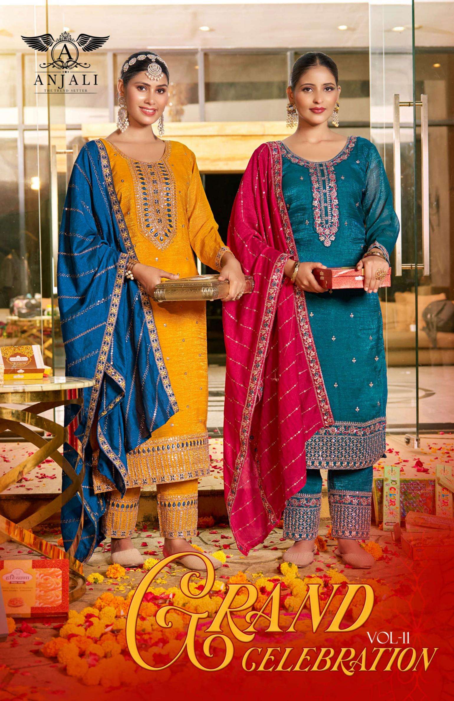 anjali grand celebration vol 11 series 1001-1006 CRUNCHY wholesale suit