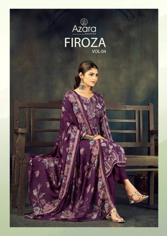 azara radhika fashion firoza vol 4 series 87001-87004 viscose rayon wholesale suit 