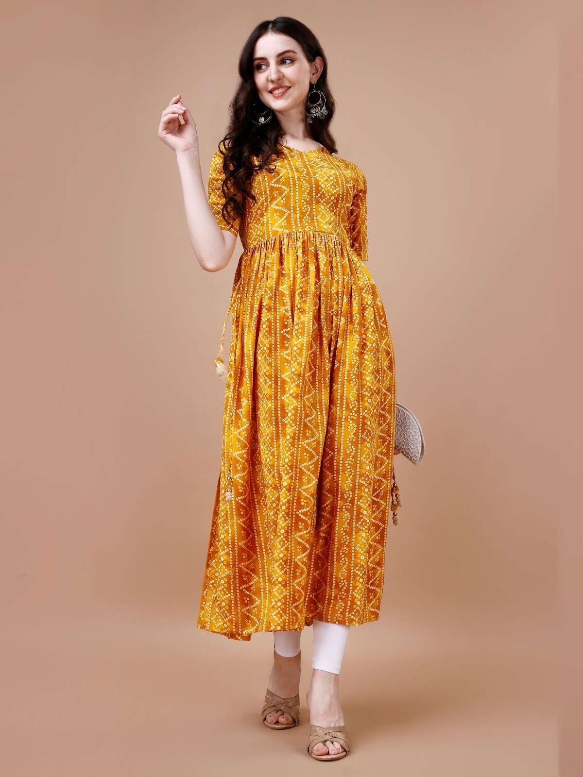 BANDHANI HIT COLOUR RAYON wholesale readymade kurti 