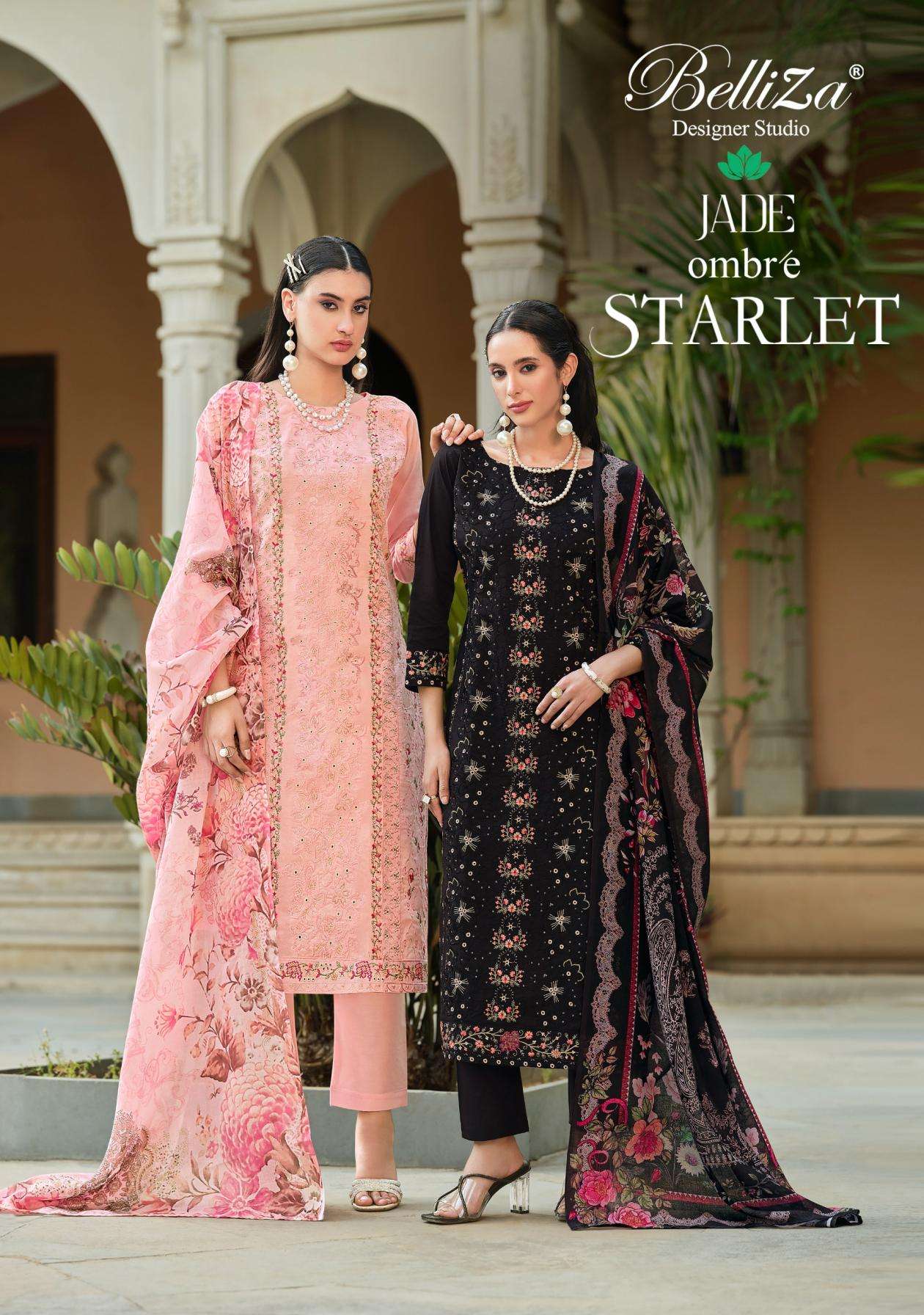 belliza jade ombre starlet series 939001-939004 cotton lawn wholesale suit