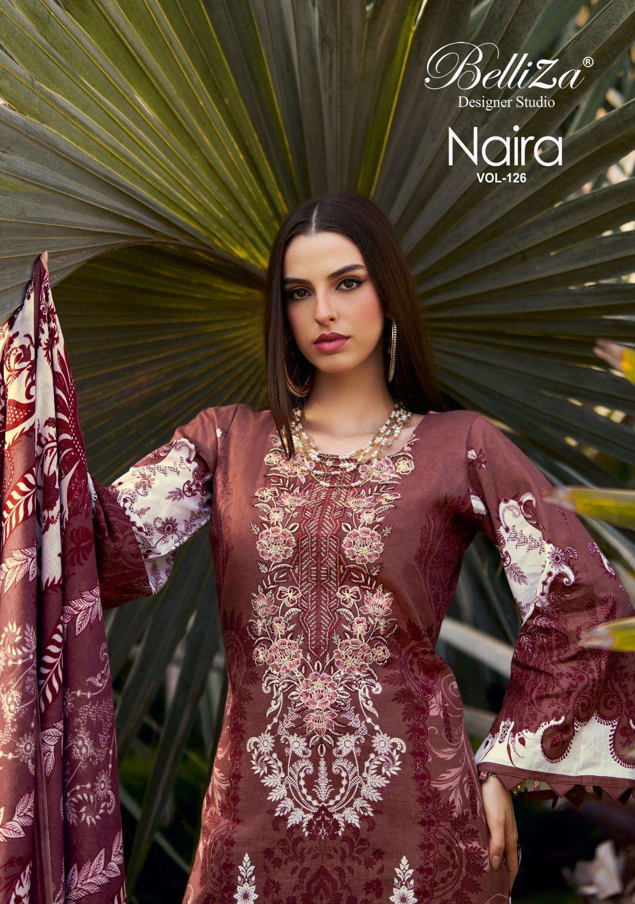 belliza naira vol 126 series 923001-923008 cotton wholesale suit 