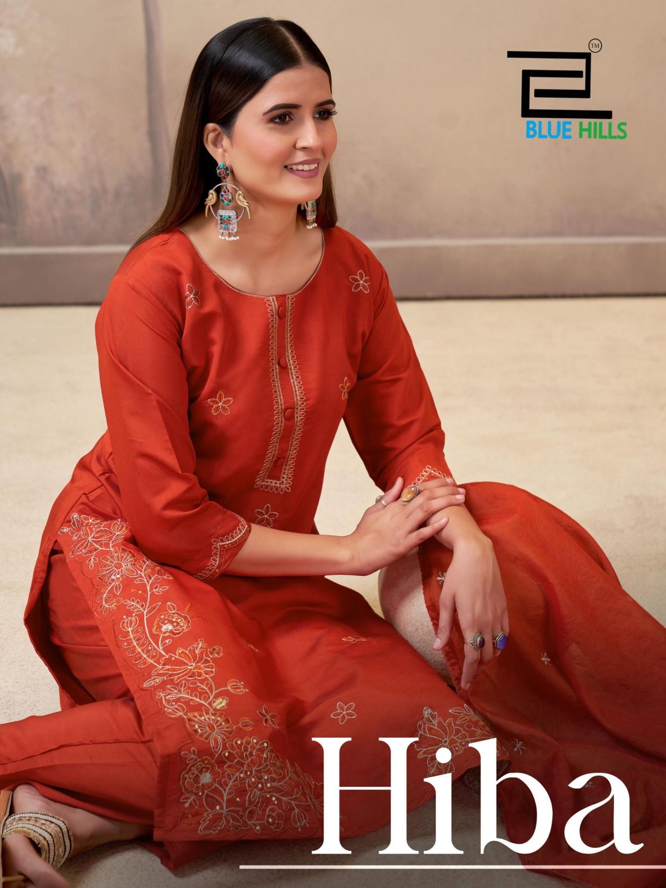 blue hills hiba series 5072-5075 roman silk wholesale suit in surat