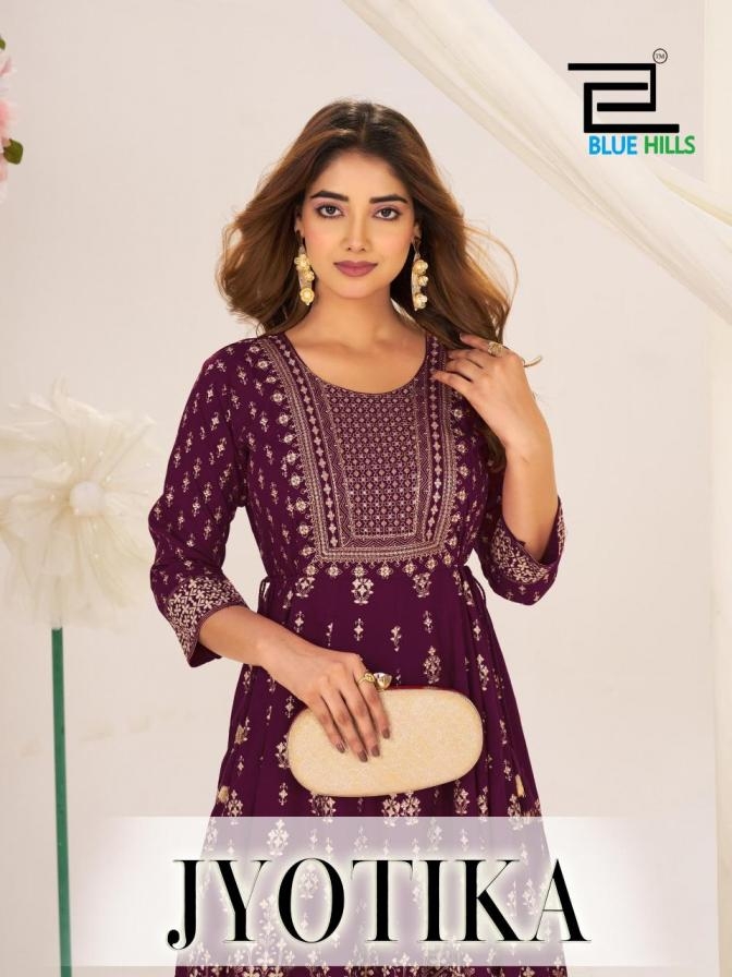 blue hills jyotika series 1001-1004 Rayon 14 KG wholesale kurti