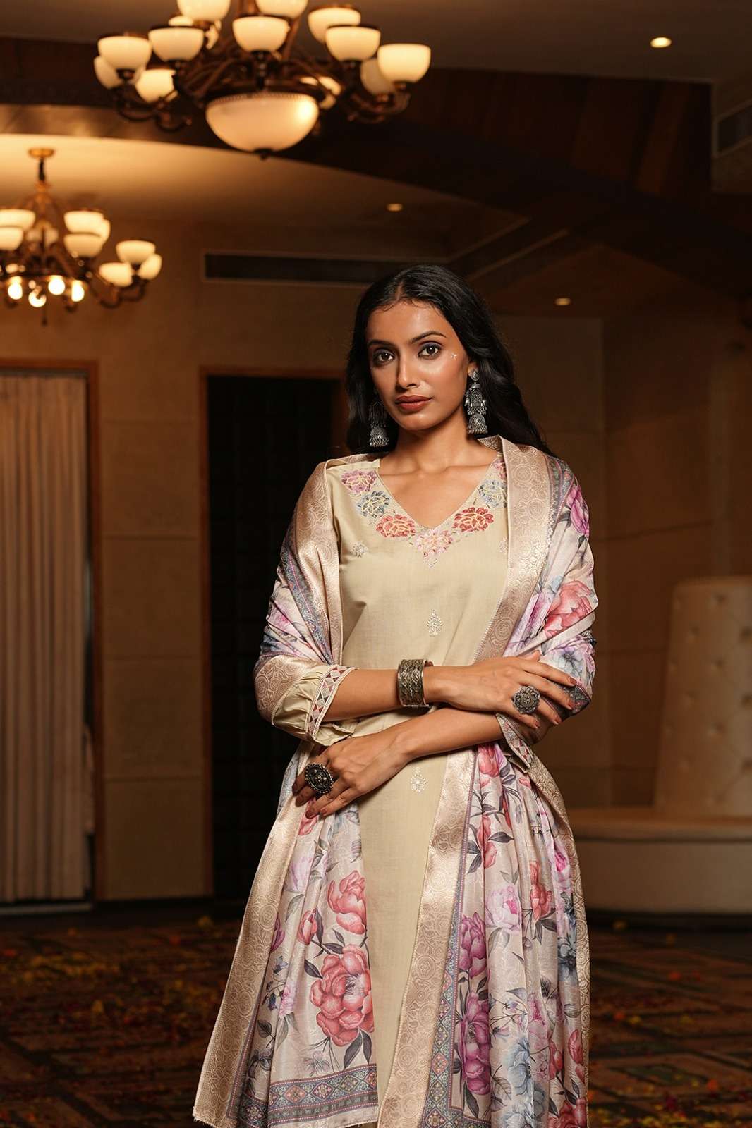 btm-0126 PREMIUM COTTON SILK WITH EMBROIDERY WORK readymade kurta set