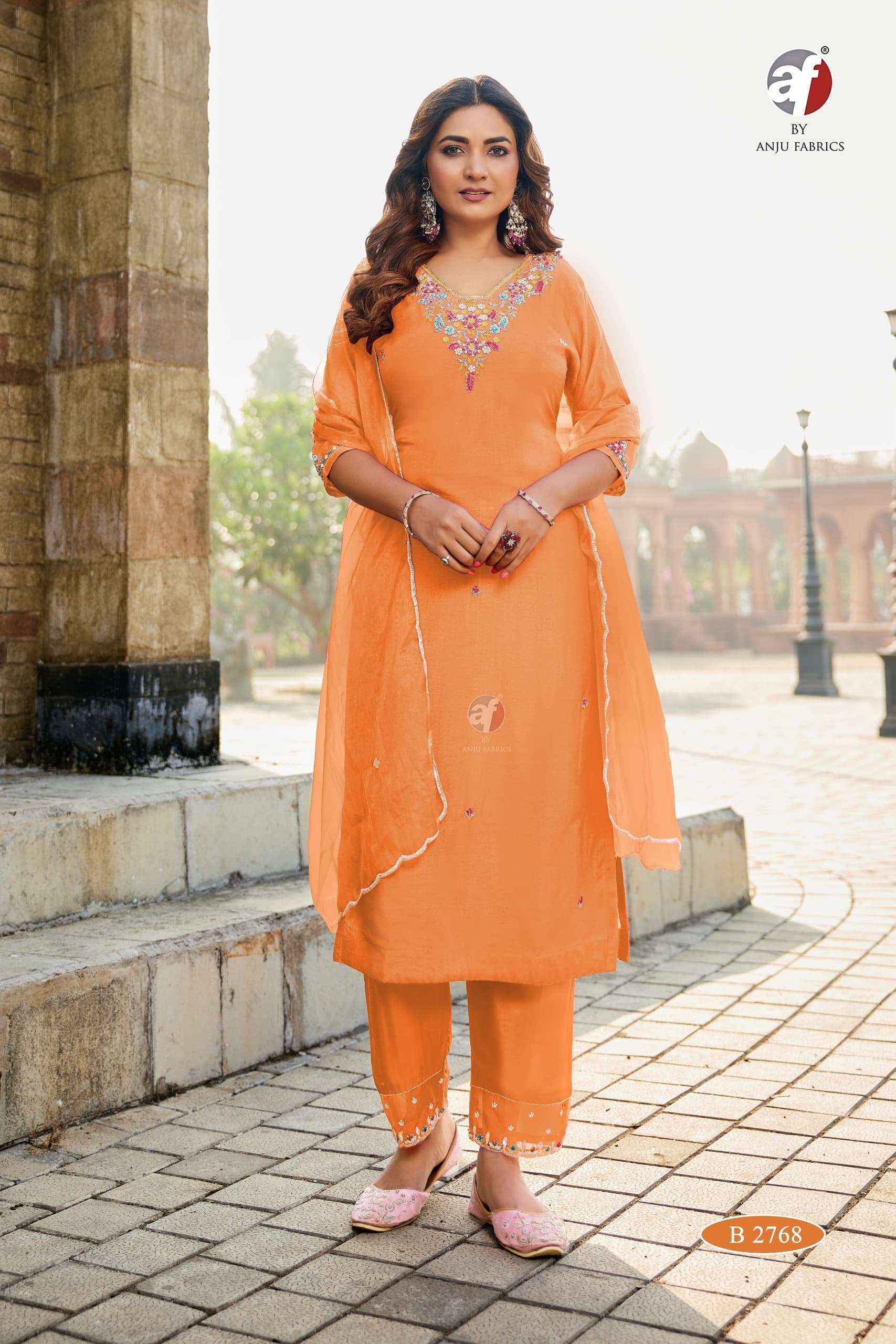 btm-289 PURE DOLA SILK KURTI PANT WITH  DUPATTA 