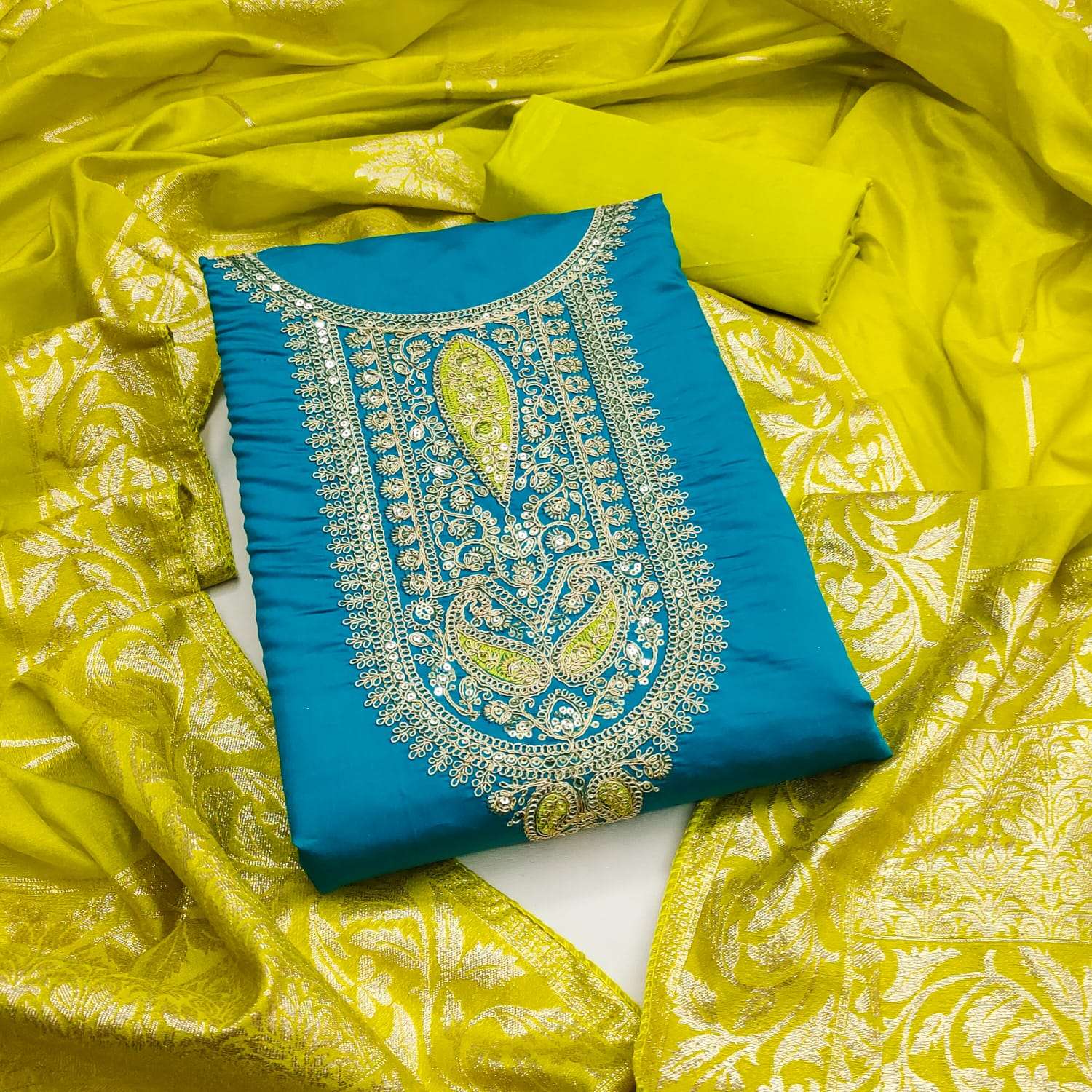 CHANDANI PV ROMAN SILK KODDING SQUANCE WORK wholesale suit in surat