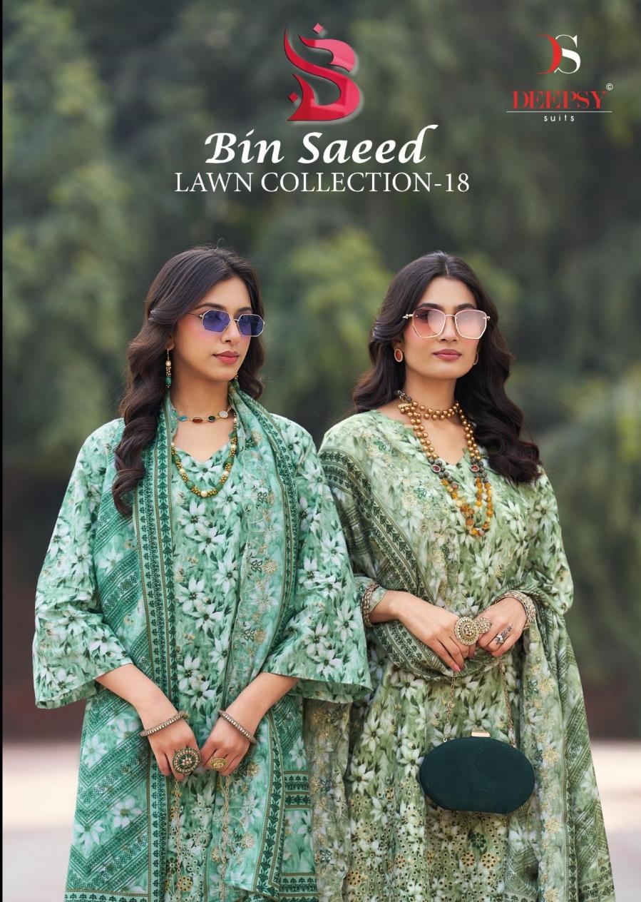 deepsy suit bin saeed vol 18 series 1801-1808 cotton wholesale suit