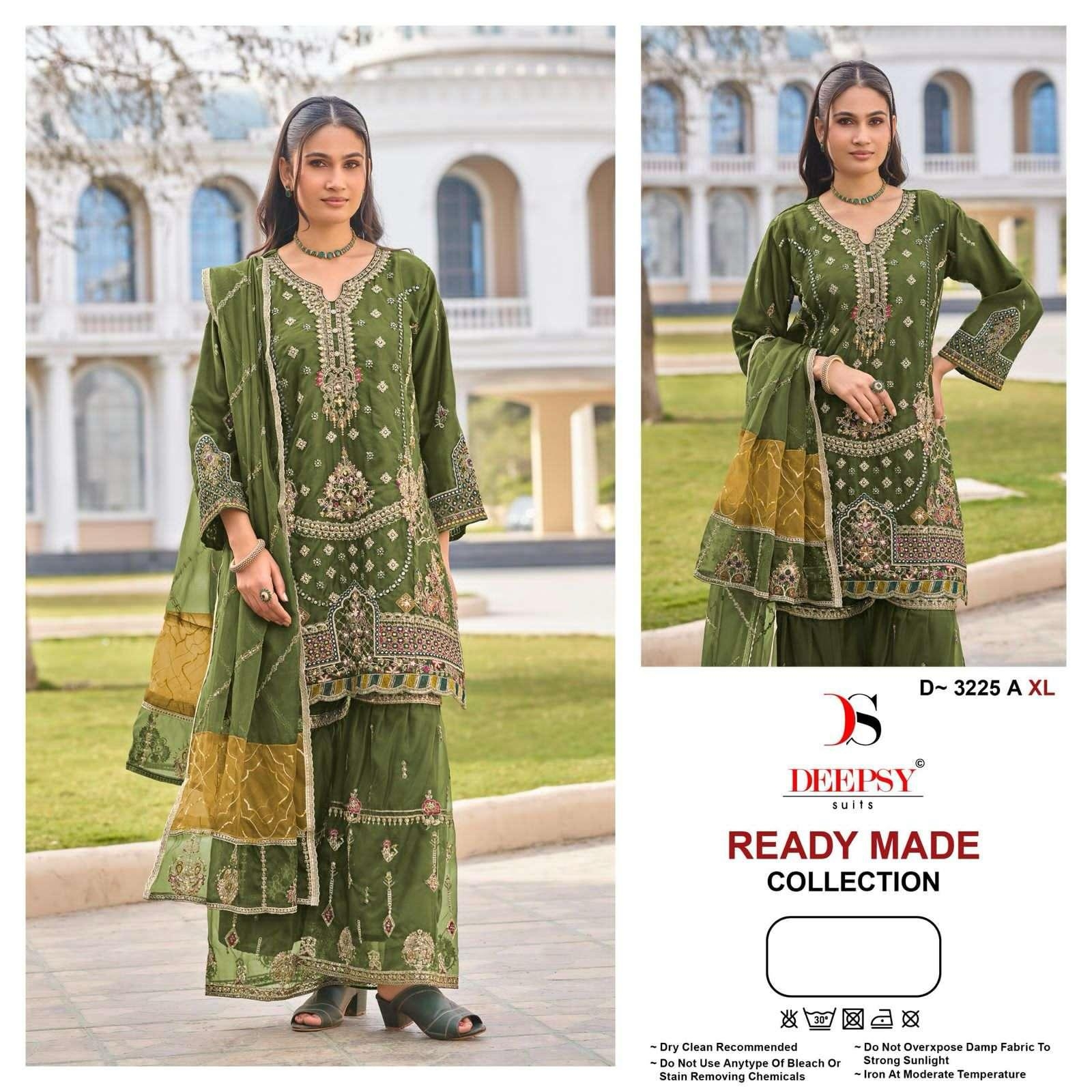 Deepsy Suits D- 3225 PURE ORGNAZA wholesale suit in surat