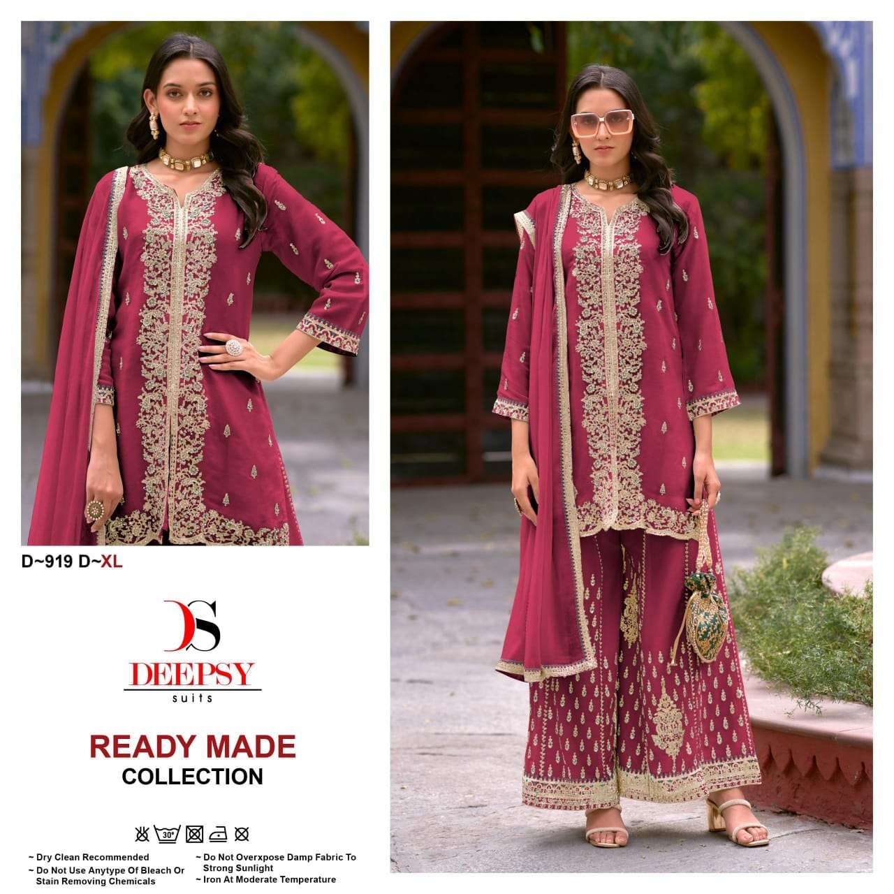Deepsy Suits D- 919 Chinon with embroidery wholesale suit in surat