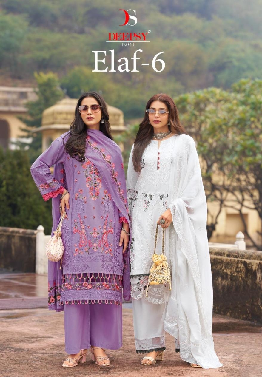 deepsy suits elaf vol 6 series 6001-6006 cotton wholesale suit