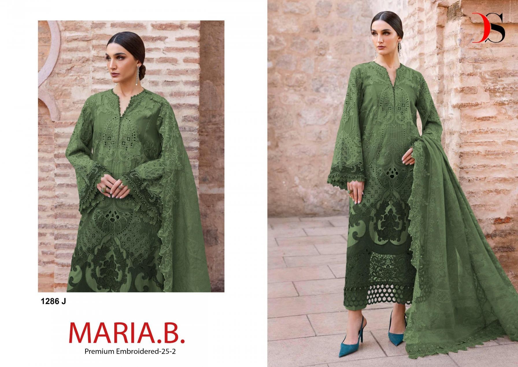 deepsy suits maria b premium embroidered 25 vol 2 series 1286 Pure cotton wholesale suit