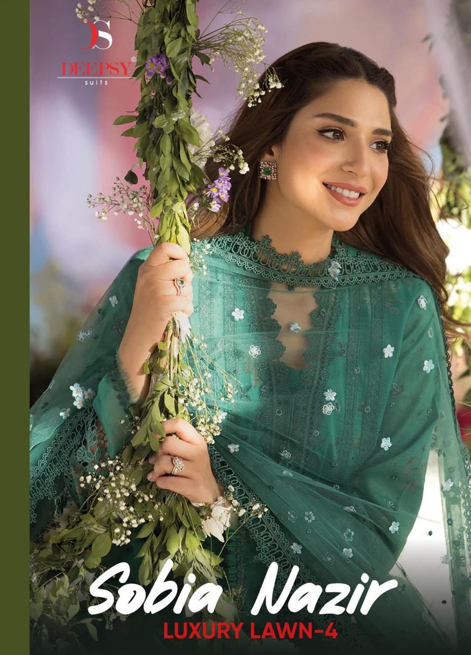 deepsy suits sobia nazir luxury lawn vol 4 series 1551-1556 Pure cotton wholesale suit in surat