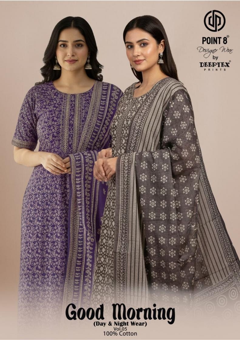 deeptex point 8 good morning vol 5 series 5001-5010 cotton wholesale suit