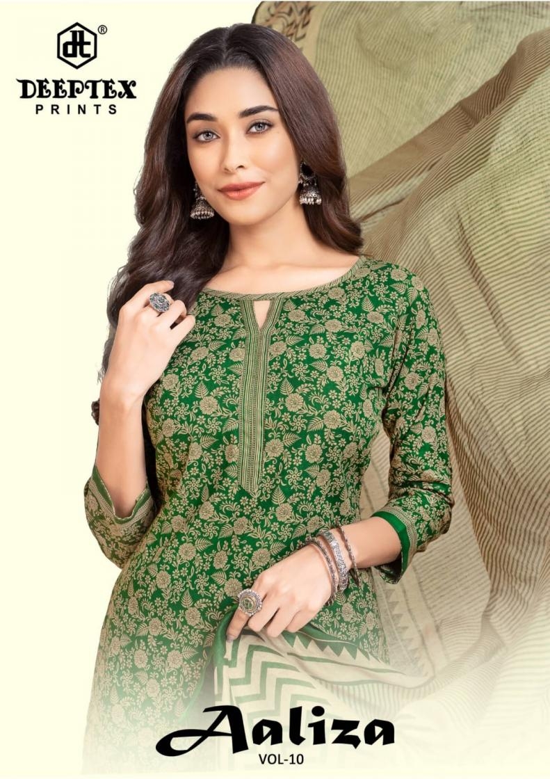 deeptex prints aaliza vol 10 series 1001-1010 cotton wholesale suit in surat