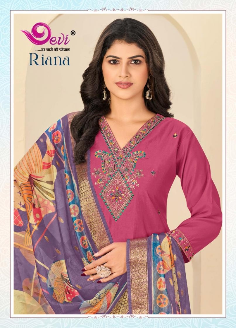 devi riana vol 1 series 1001-1008 roman silk wholesale readymade suit 