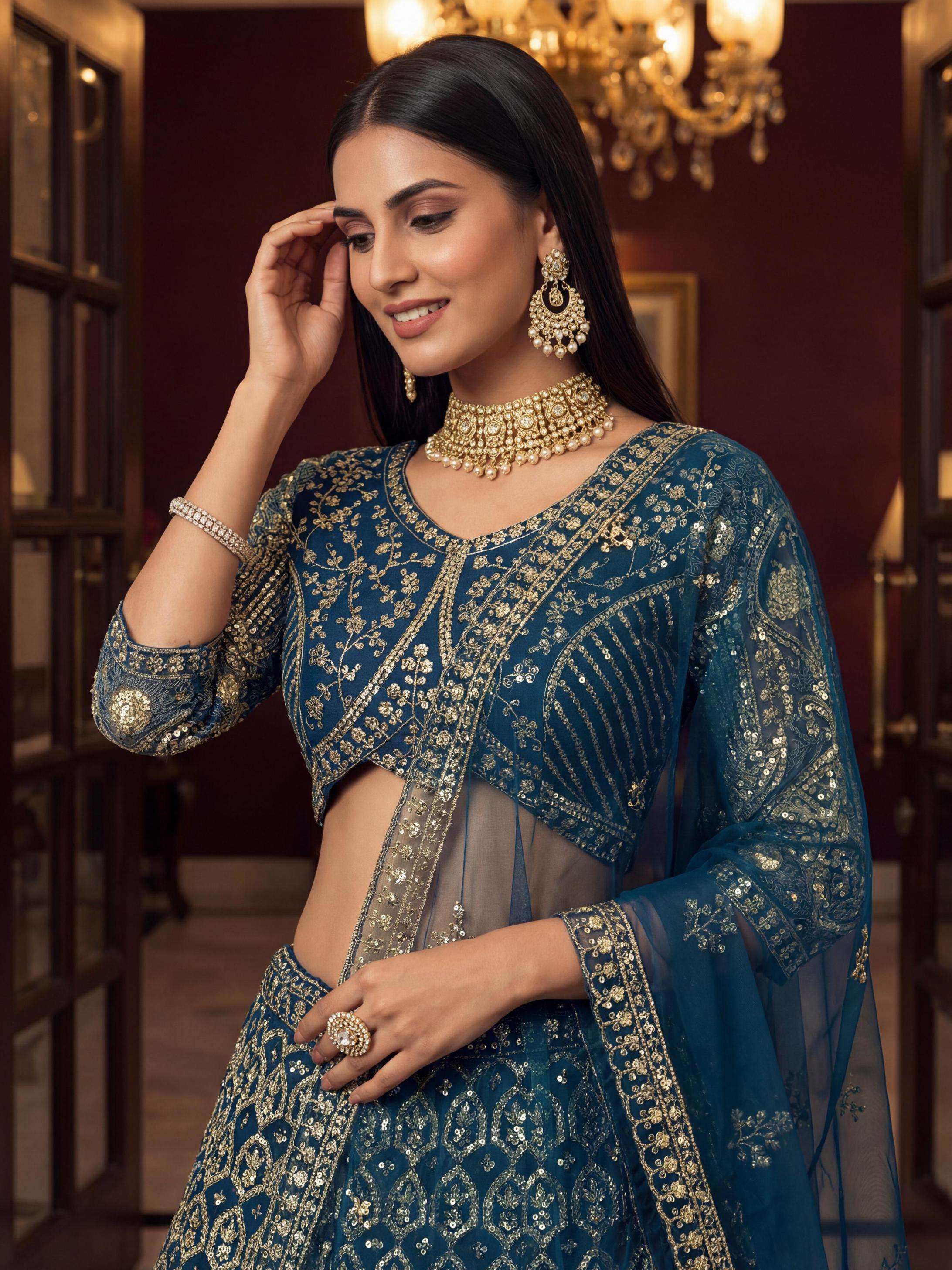 dvd 515 butterfly net sequence wok semi stitch lehenga unstitch choli for wedding