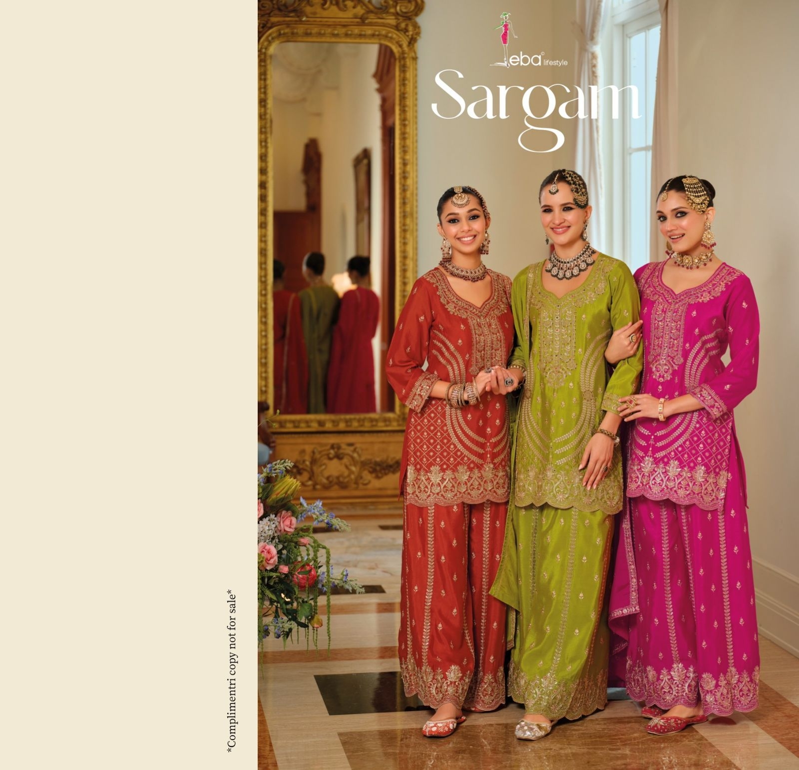 eba lifestyle sargam series 2307-2309 heavy Chinon with emboidery work suit