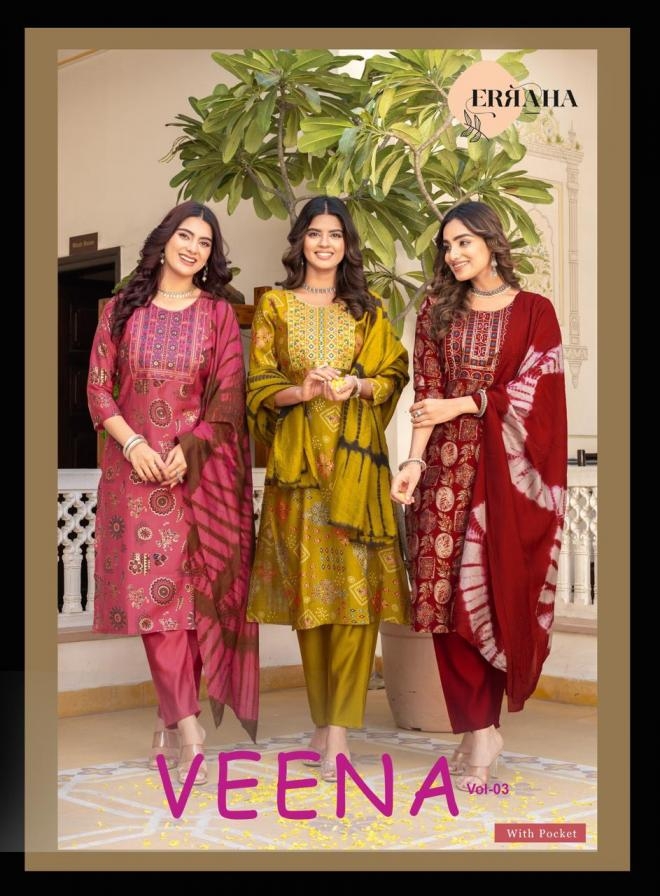 erraha veena vol 3 series 4521-4528 vetican foil wholesale suit in surat