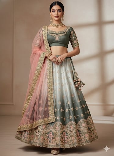 FESTIVAL LEHENGA mix-2 SILK WITH ZARI WEAVING wholesale lehenga