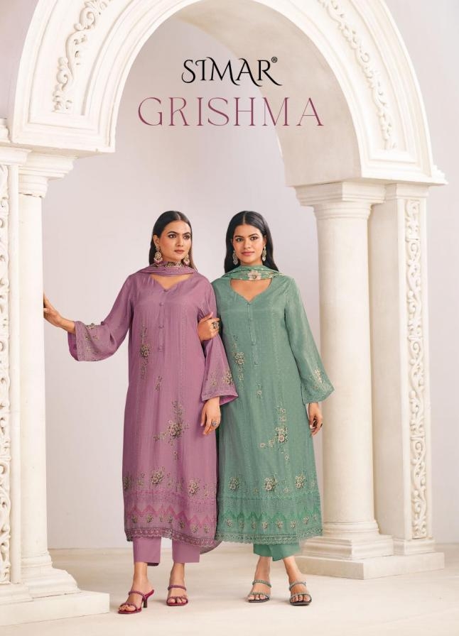 glossy grishma 3046 viscose muslin wholesale suit in surat 