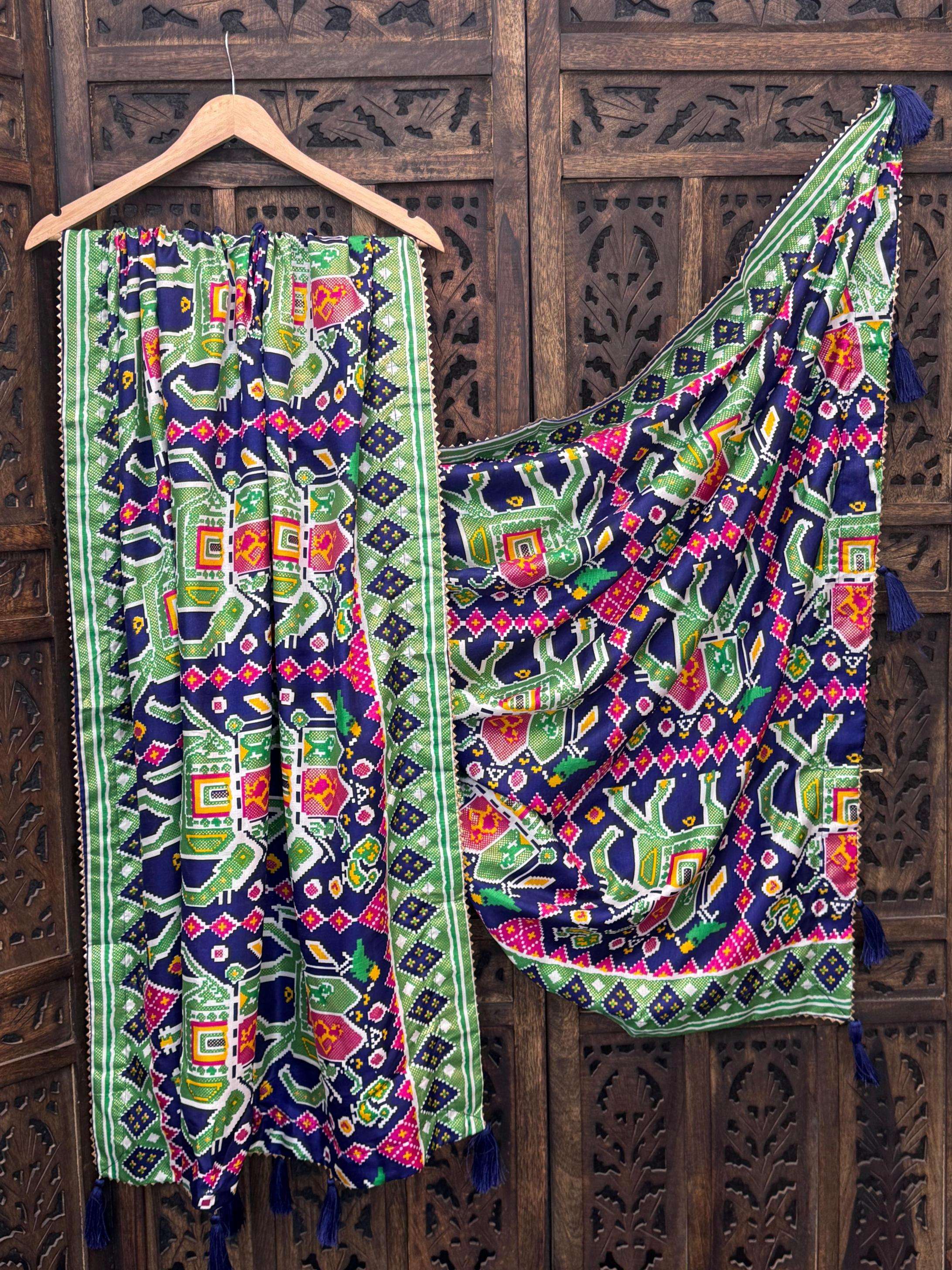grtn5107 dola silk foil print stylish readymade dupatta