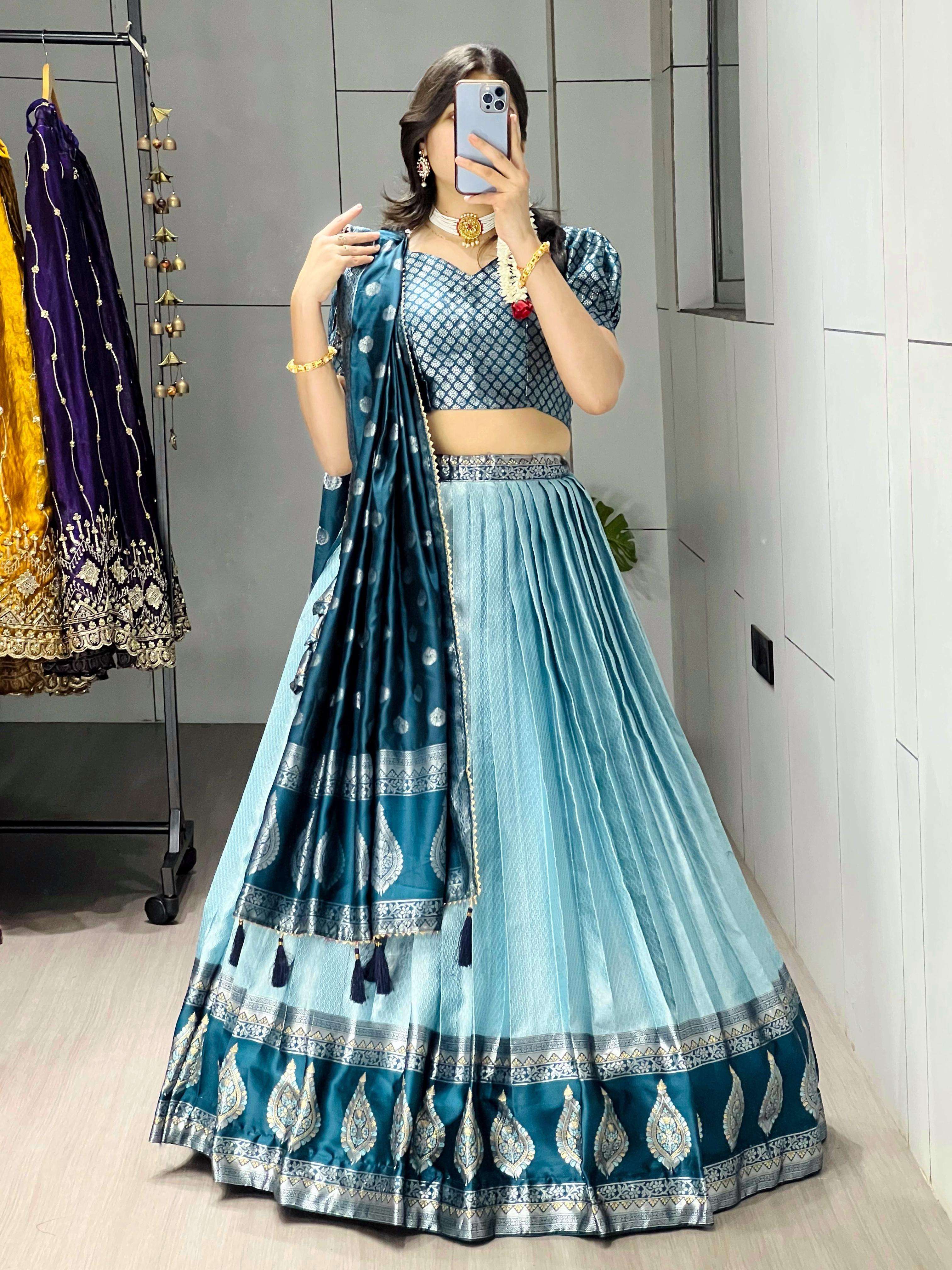 grtn8116 kanchipuram silk half saree stitch lehenga unstitch choli