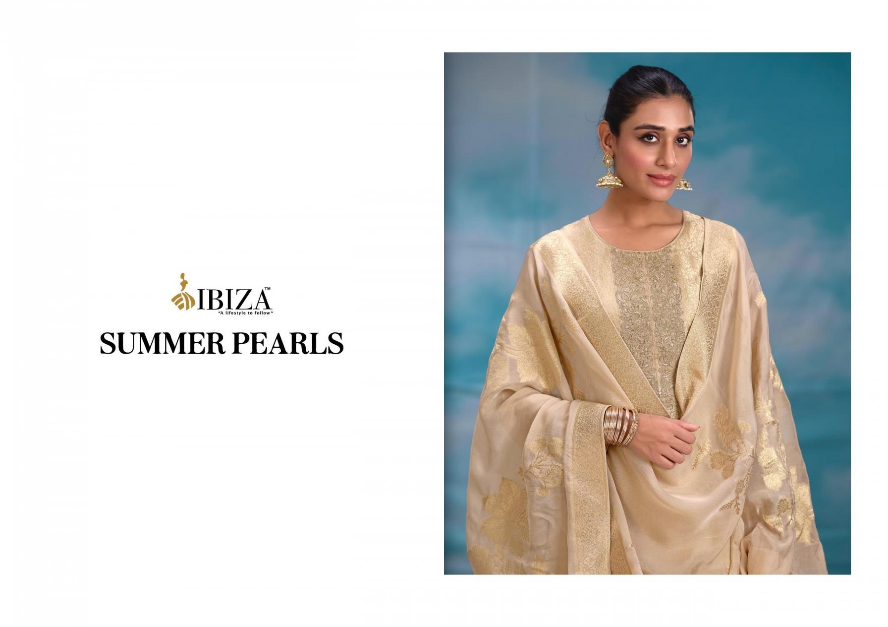 ibiza summer pearls series 1961-1964 organza jacquard wholesale suit 